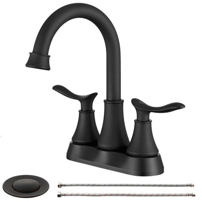 8" Black Stainless Steel Centerset Faucet HomeRoots