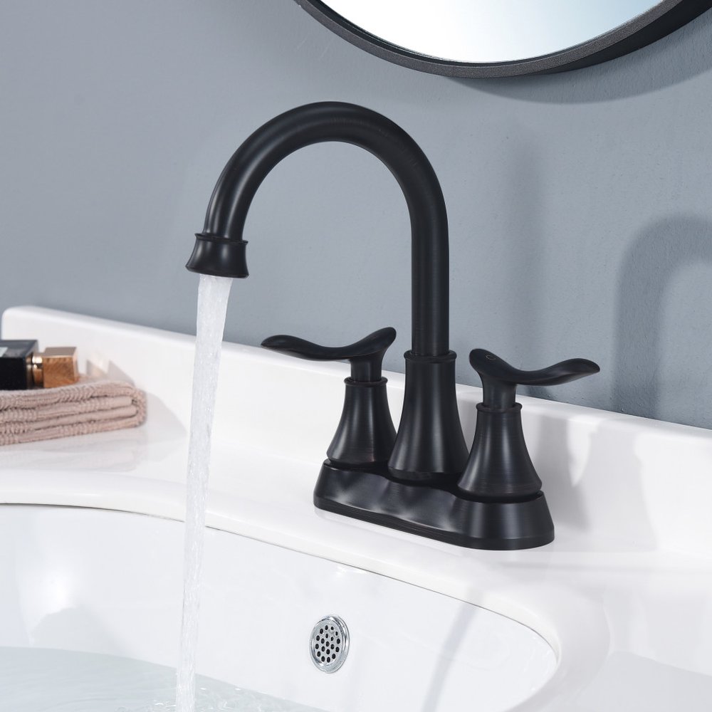 8" Black Stainless Steel Centerset Faucet HomeRoots