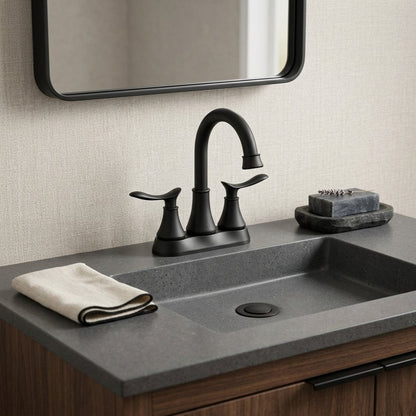 8" Black Stainless Steel Centerset Faucet HomeRoots