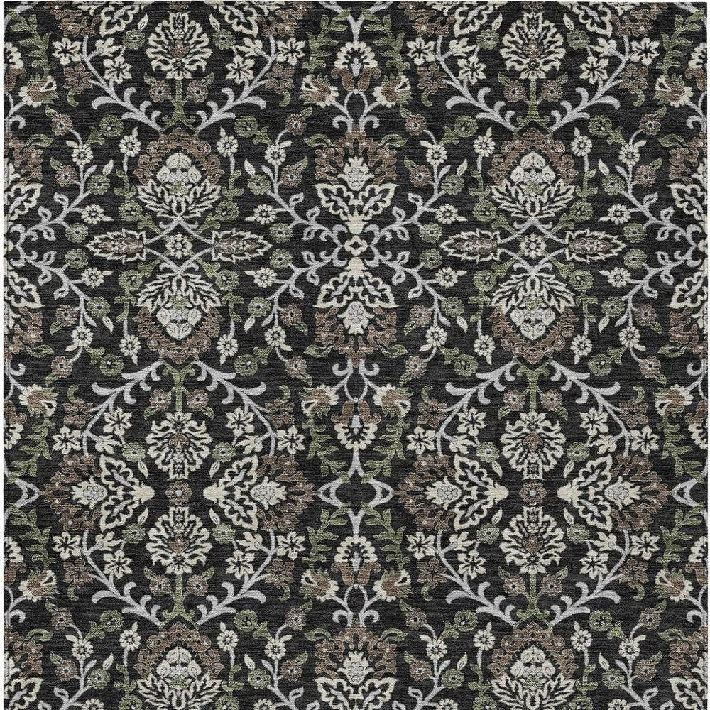 5' X 8' Black And Graphite Geometric Washable Indoor Outdoor Area Rug HomeRoots