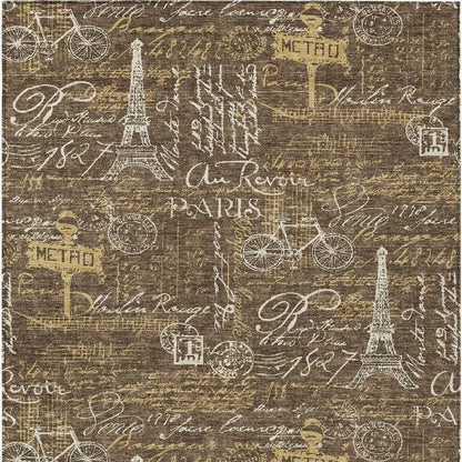 3' X 5' Chocolate And Brown Southwestern Washable Indoor Outdoor Area Rug HomeRoots