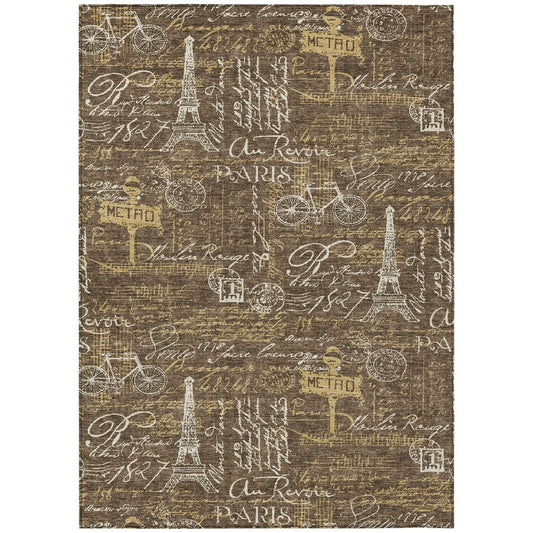 5' X 8' Chocolate And Brown Southwestern Washable Indoor Outdoor Area Rug HomeRoots