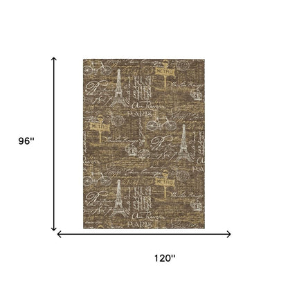8' X 10' Chocolate And Brown Southwestern Washable Indoor Outdoor Area Rug HomeRoots
