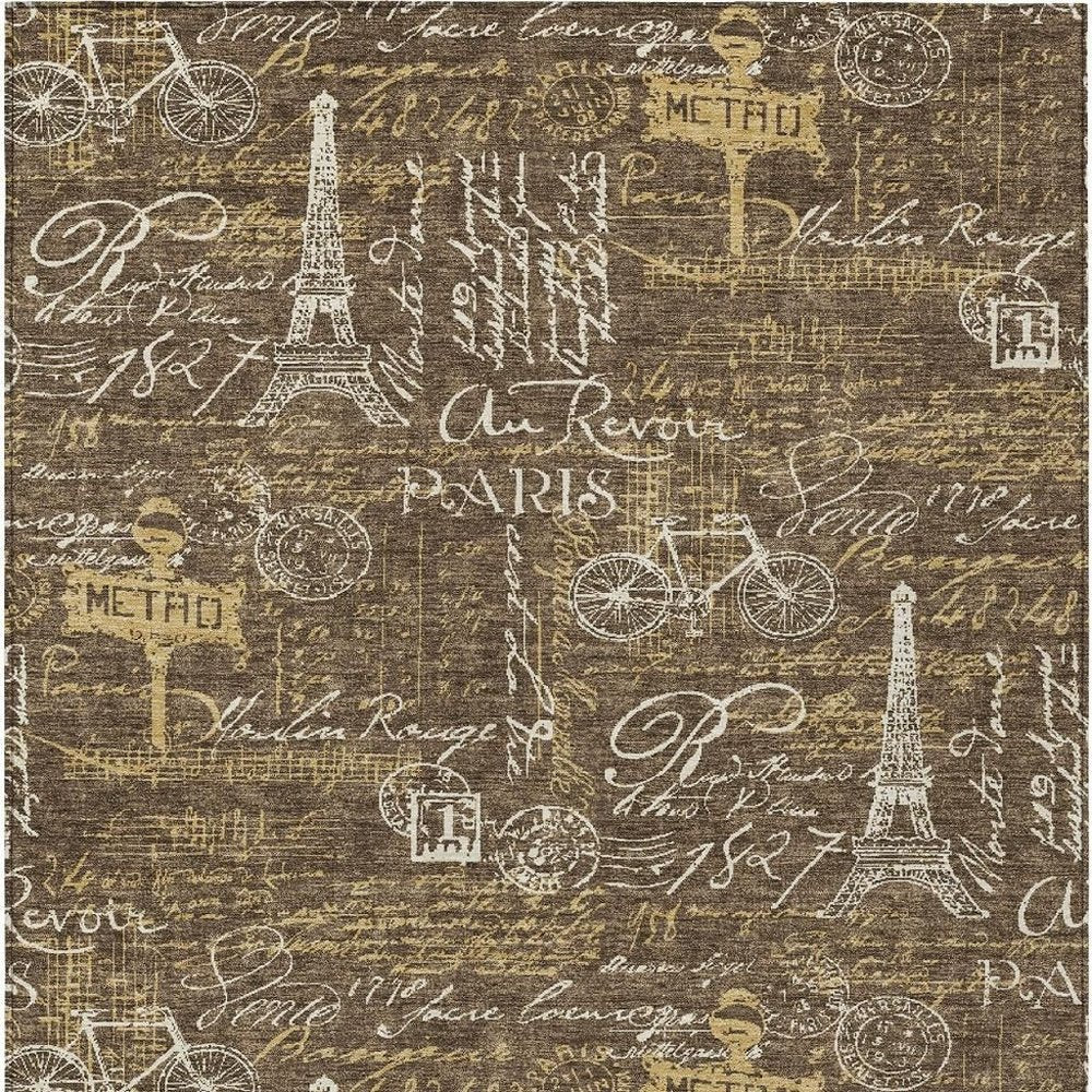 10' X 14' Chocolate And Brown Southwestern Washable Indoor Outdoor Area Rug HomeRoots