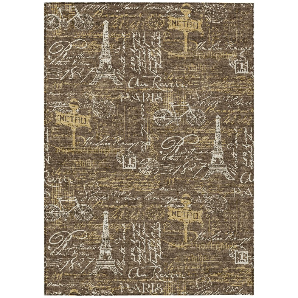 10' X 14' Chocolate And Brown Southwestern Washable Indoor Outdoor Area Rug HomeRoots