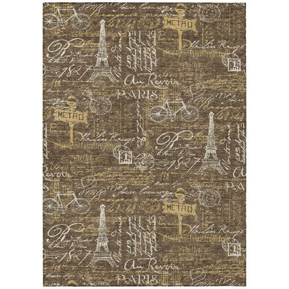 10' X 14' Chocolate And Brown Southwestern Washable Indoor Outdoor Area Rug HomeRoots