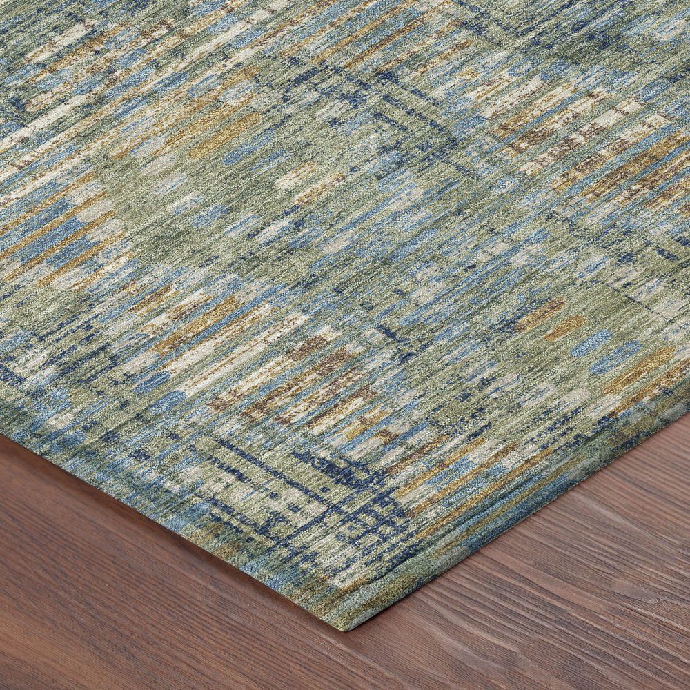 5' X 8' Green And Gray Floral Medallion Washable Indoor Outdoor Area Rug HomeRoots