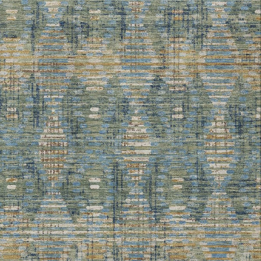 8' X 10' Green And Gray Floral Medallion Washable Indoor Outdoor Area Rug HomeRoots