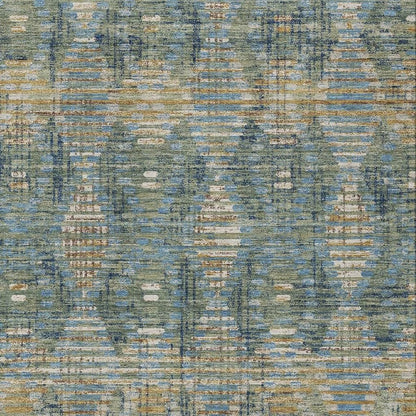 8' X 10' Green And Gray Floral Medallion Washable Indoor Outdoor Area Rug HomeRoots