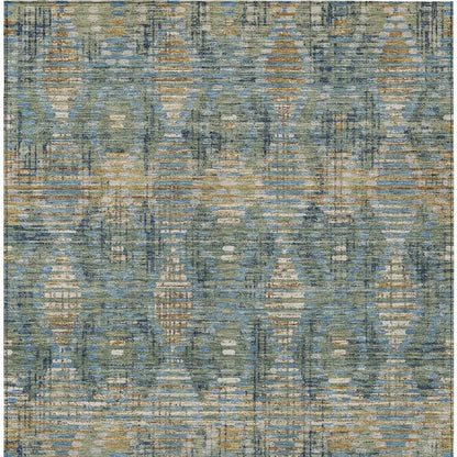 8' X 10' Green And Gray Floral Medallion Washable Indoor Outdoor Area Rug HomeRoots
