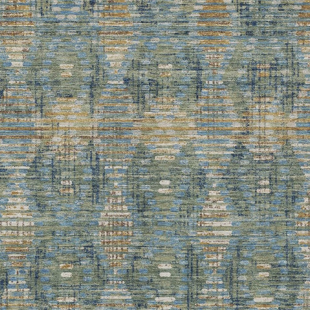 9' X 12' Green And Gray Floral Medallion Washable Indoor Outdoor Area Rug HomeRoots