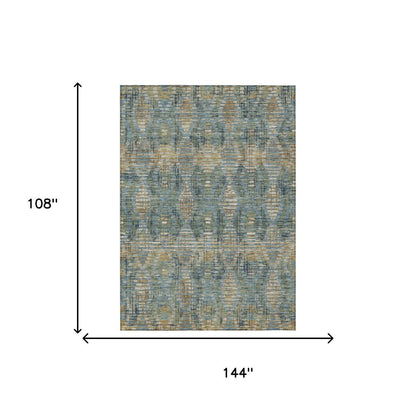 9' X 12' Green And Gray Floral Medallion Washable Indoor Outdoor Area Rug HomeRoots