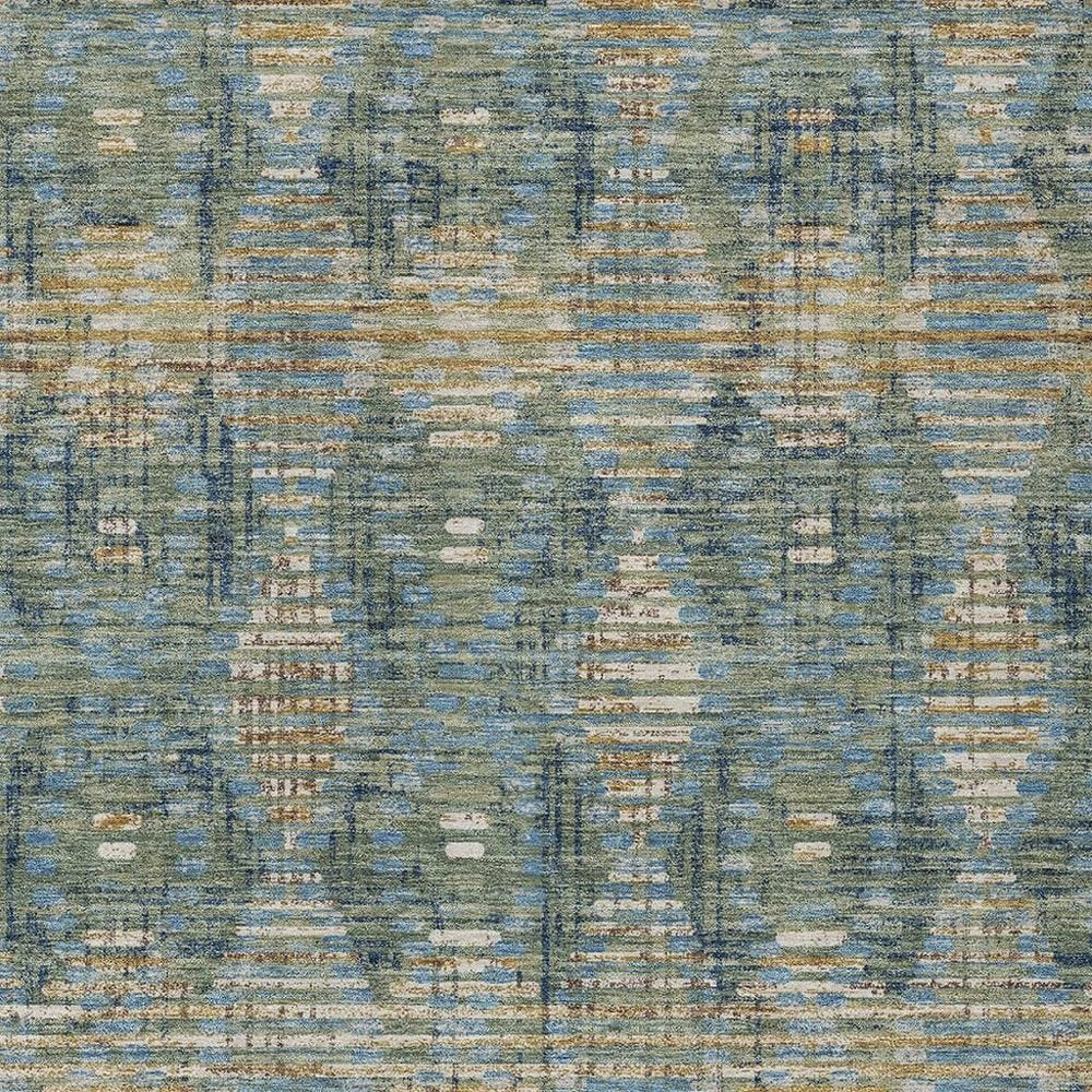 10' X 14' Green And Gray Floral Medallion Washable Indoor Outdoor Area Rug HomeRoots