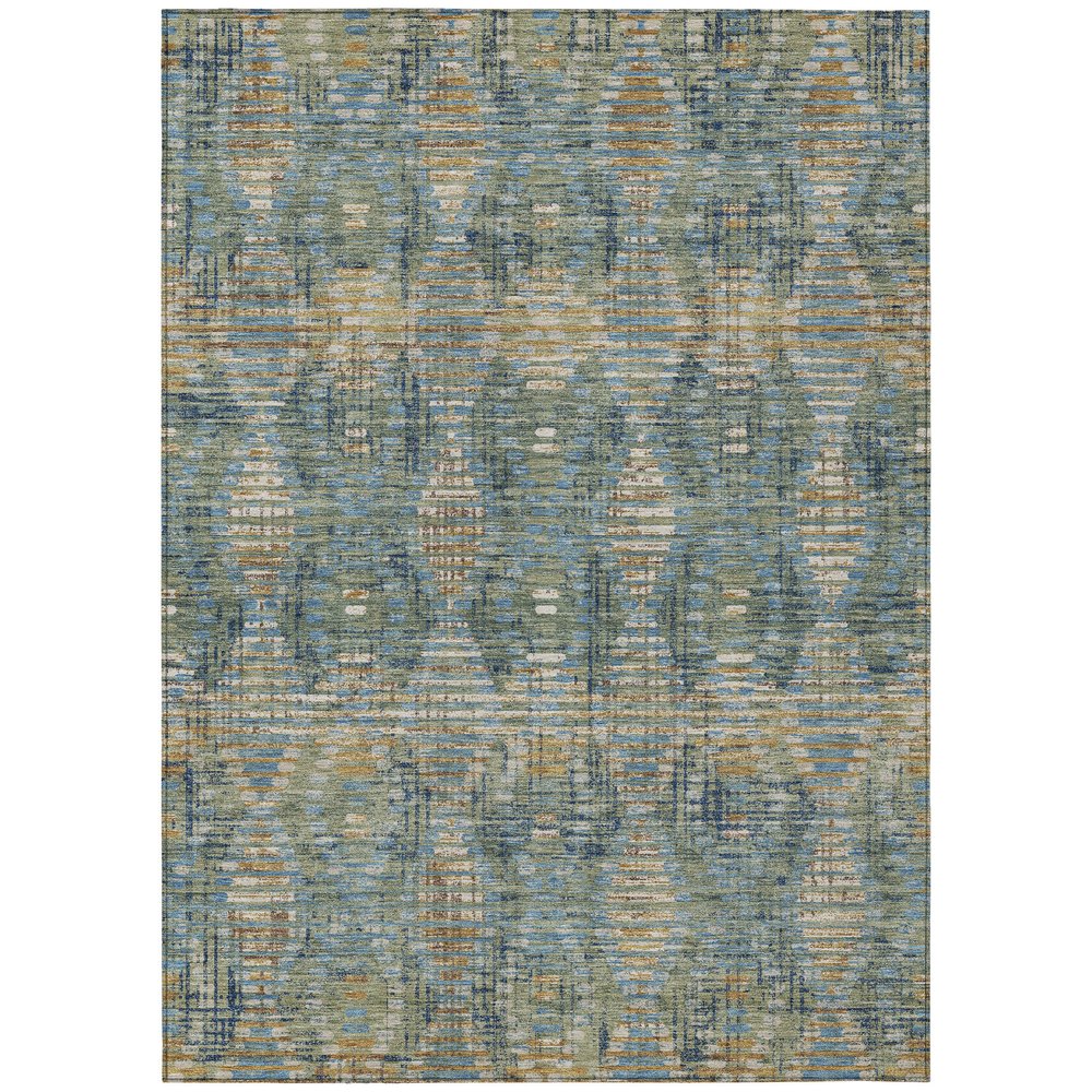 10' X 14' Green And Gray Floral Medallion Washable Indoor Outdoor Area Rug HomeRoots