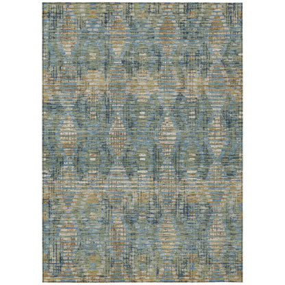10' X 14' Green And Gray Floral Medallion Washable Indoor Outdoor Area Rug HomeRoots