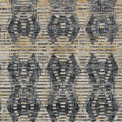 3' X 5' Black And Gray Floral Medallion Washable Indoor Outdoor Area Rug HomeRoots
