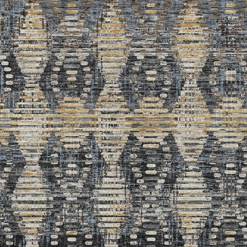 9' X 12' Black And Gray Floral Medallion Washable Indoor Outdoor Area Rug HomeRoots