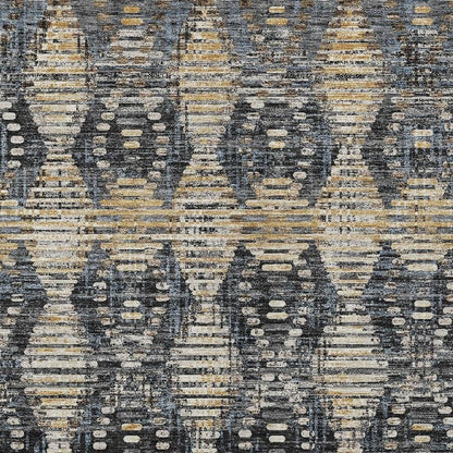 9' X 12' Black And Gray Floral Medallion Washable Indoor Outdoor Area Rug HomeRoots
