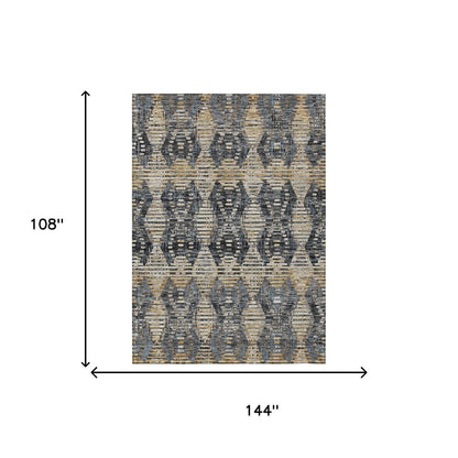 9' X 12' Black And Gray Floral Medallion Washable Indoor Outdoor Area Rug HomeRoots