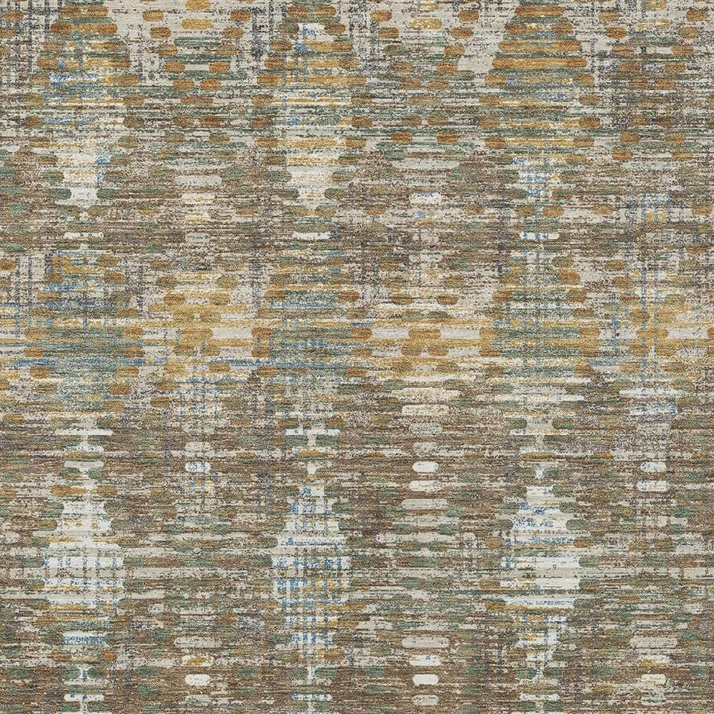 3' X 5' Brown And Khaki Floral Medallion Washable Indoor Outdoor Area Rug HomeRoots