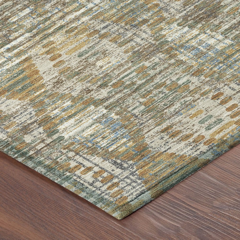 3' X 5' Brown And Khaki Floral Medallion Washable Indoor Outdoor Area Rug HomeRoots