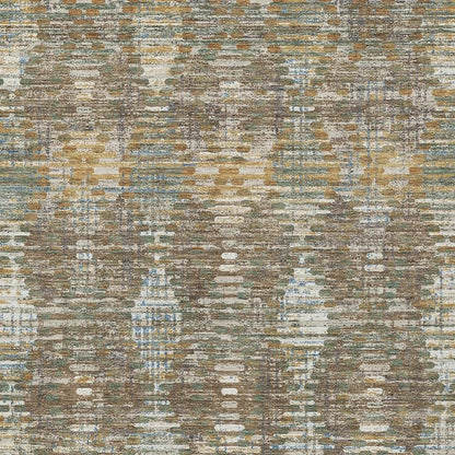 8' X 10' Brown And Khaki Floral Medallion Washable Indoor Outdoor Area Rug HomeRoots