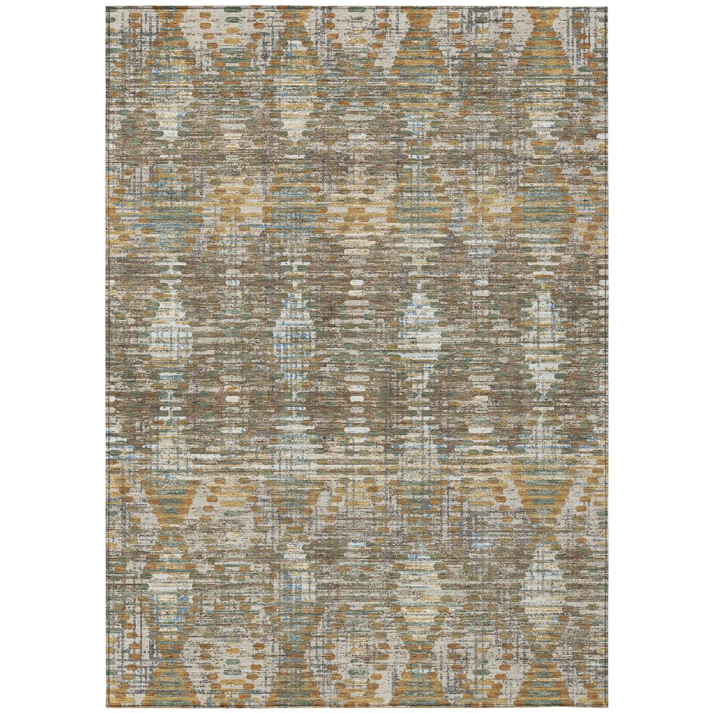 8' X 10' Brown And Khaki Floral Medallion Washable Indoor Outdoor Area Rug HomeRoots