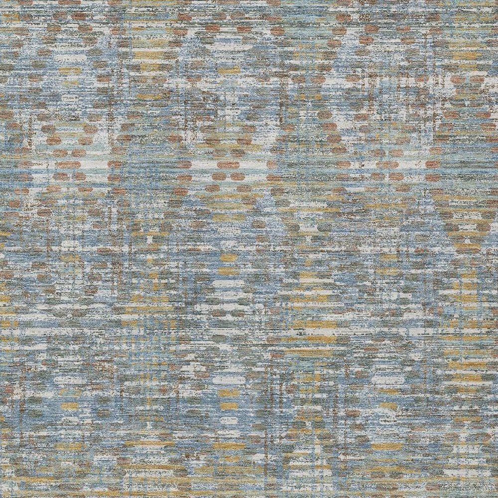 3' X 5' Denim Blue And Blue Floral Medallion Washable Indoor Outdoor Area Rug HomeRoots