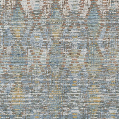 5' X 8' Denim Blue And Blue Floral Medallion Washable Indoor Outdoor Area Rug HomeRoots