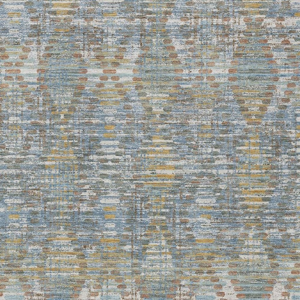 8' X 10' Denim Blue And Blue Floral Medallion Washable Indoor Outdoor Area Rug HomeRoots