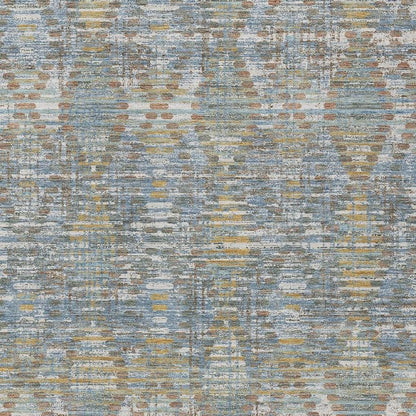 9' X 12' Denim Blue And Blue Floral Medallion Washable Indoor Outdoor Area Rug HomeRoots