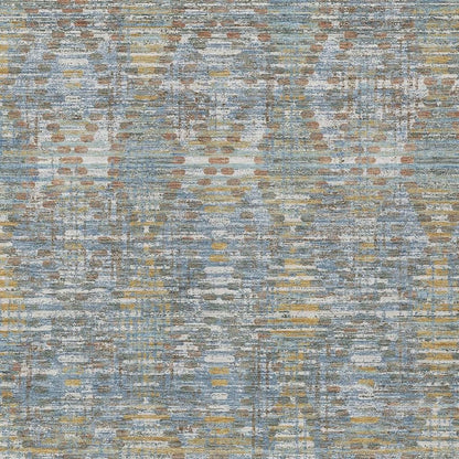 10' X 14' Denim Blue And Blue Floral Medallion Washable Indoor Outdoor Area Rug HomeRoots