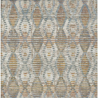 5' X 8' Ivory And Beige Floral Medallion Washable Indoor Outdoor Area Rug HomeRoots