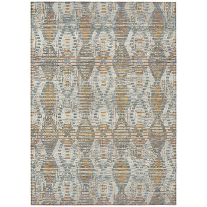 8' X 10' Ivory And Beige Floral Medallion Washable Indoor Outdoor Area Rug HomeRoots