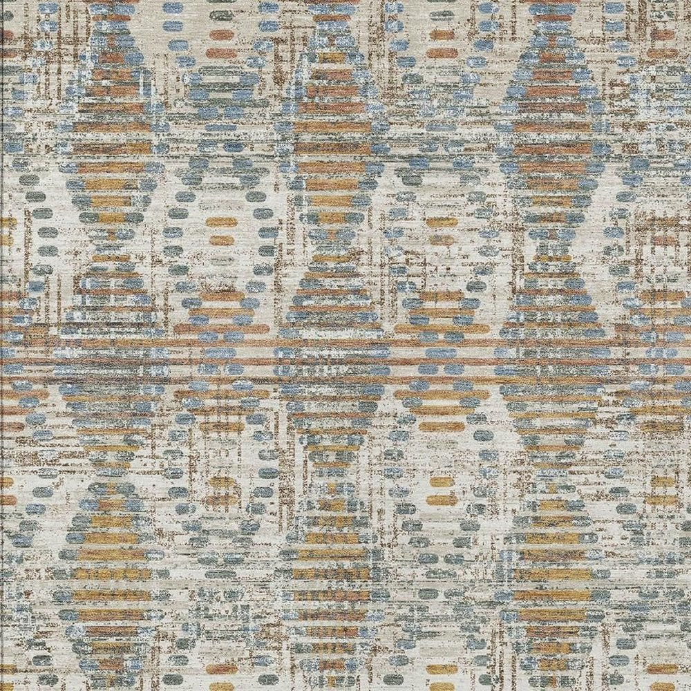 9' X 12' Ivory And Beige Floral Medallion Washable Indoor Outdoor Area Rug HomeRoots