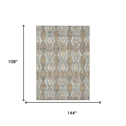 9' X 12' Ivory And Beige Floral Medallion Washable Indoor Outdoor Area Rug HomeRoots