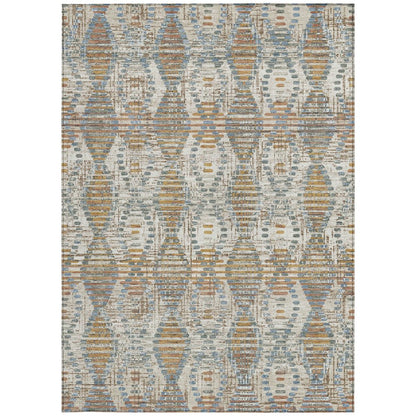 10' X 14' Ivory And Beige Floral Medallion Washable Indoor Outdoor Area Rug HomeRoots
