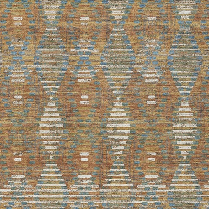 5' X 8' Orange And Brown Floral Medallion Washable Indoor Outdoor Area Rug HomeRoots