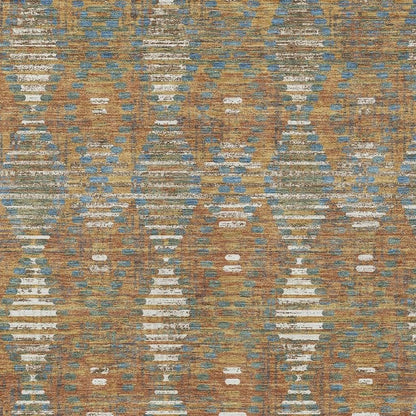 8' X 10' Orange And Brown Floral Medallion Washable Indoor Outdoor Area Rug HomeRoots