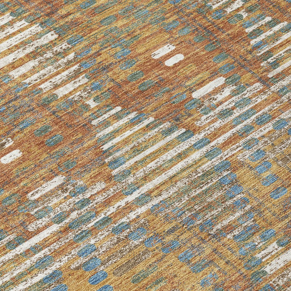 9' X 12' Orange And Brown Floral Medallion Washable Indoor Outdoor Area Rug HomeRoots