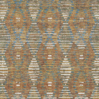 10' X 14' Orange And Brown Floral Medallion Washable Indoor Outdoor Area Rug HomeRoots