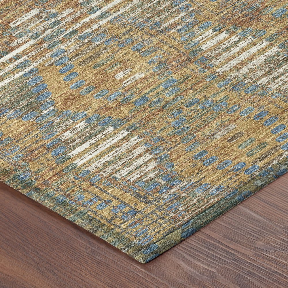 10' X 14' Orange And Brown Floral Medallion Washable Indoor Outdoor Area Rug HomeRoots