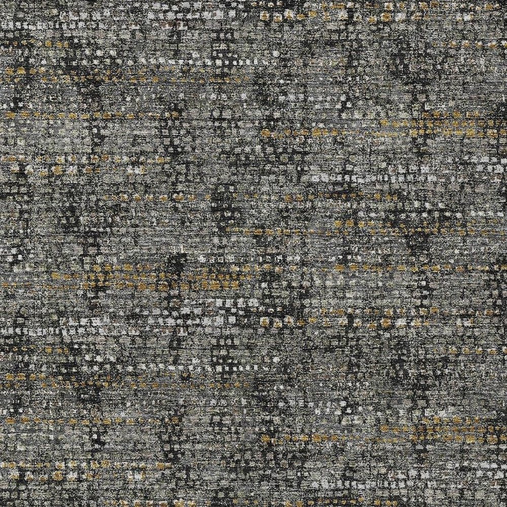 3' X 5' Black And Graphite Abstract Washable Indoor Outdoor Area Rug HomeRoots