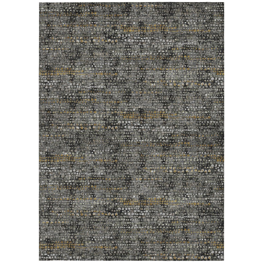 3' X 5' Black And Graphite Abstract Washable Indoor Outdoor Area Rug HomeRoots