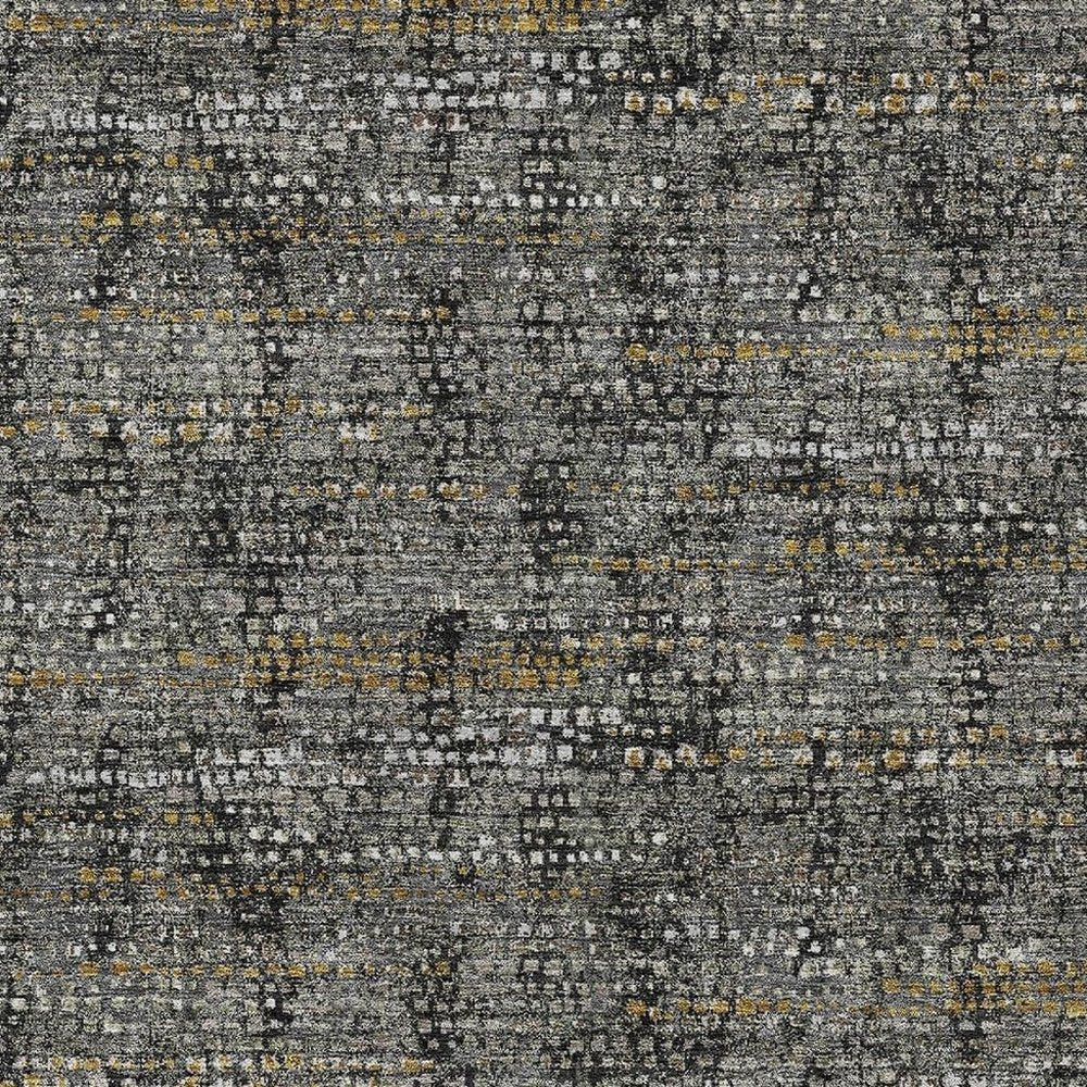 8' X 10' Black And Graphite Abstract Washable Indoor Outdoor Area Rug HomeRoots