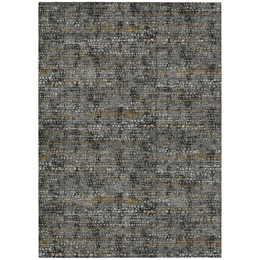 8' X 10' Black And Graphite Abstract Washable Indoor Outdoor Area Rug HomeRoots