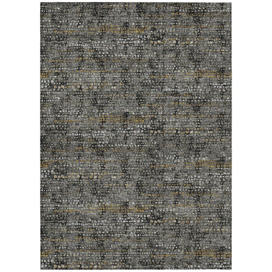 8' X 10' Black And Graphite Abstract Washable Indoor Outdoor Area Rug HomeRoots