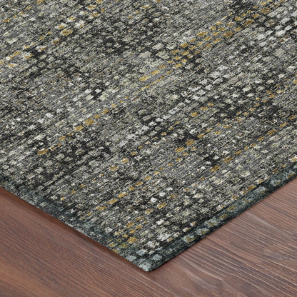 8' X 10' Black And Graphite Abstract Washable Indoor Outdoor Area Rug HomeRoots