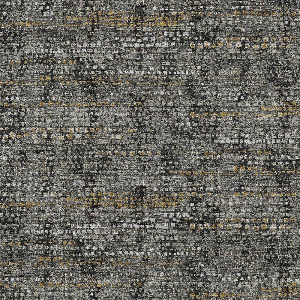 9' X 12' Black And Graphite Abstract Washable Indoor Outdoor Area Rug HomeRoots