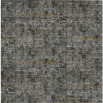 10' X 14' Black And Graphite Abstract Washable Indoor Outdoor Area Rug HomeRoots